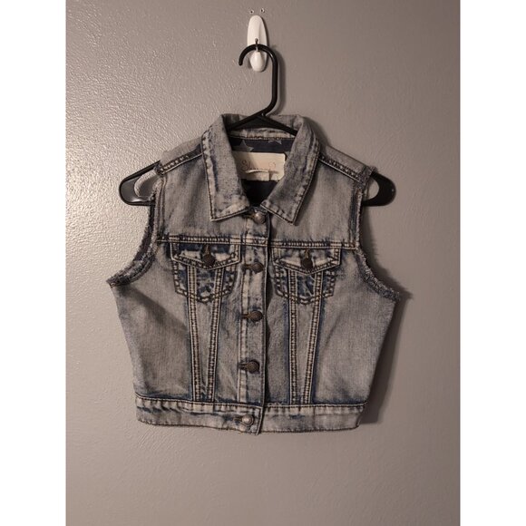 Shyanne Blue Denim Jean Button Up Vest Size S 100% Cotton - Picture 1 of 6